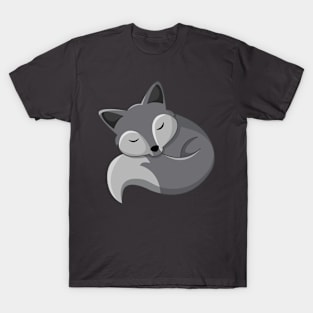 Adorable Wildlife Wolf Animal Cute Grey Sleeping T-Shirt